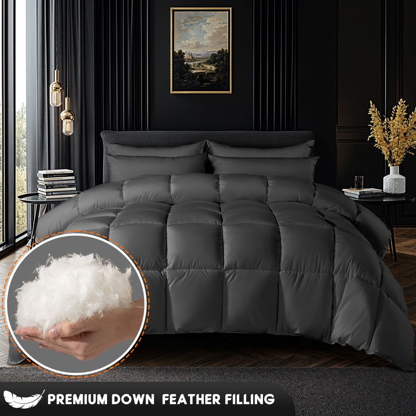 Down Feather Comforter Duvet Insert with Cotton Cover