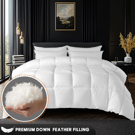 Down Feather Comforter Duvet Insert with Cotton Cover