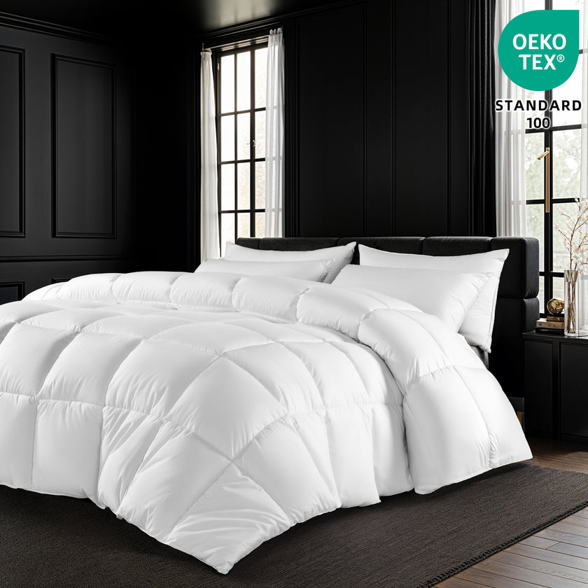 Down Feather Comforter Duvet Insert with Cotton Cover