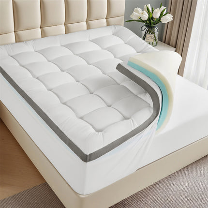 Dual Layer 4 Inch Memory Foam Mattress Topper