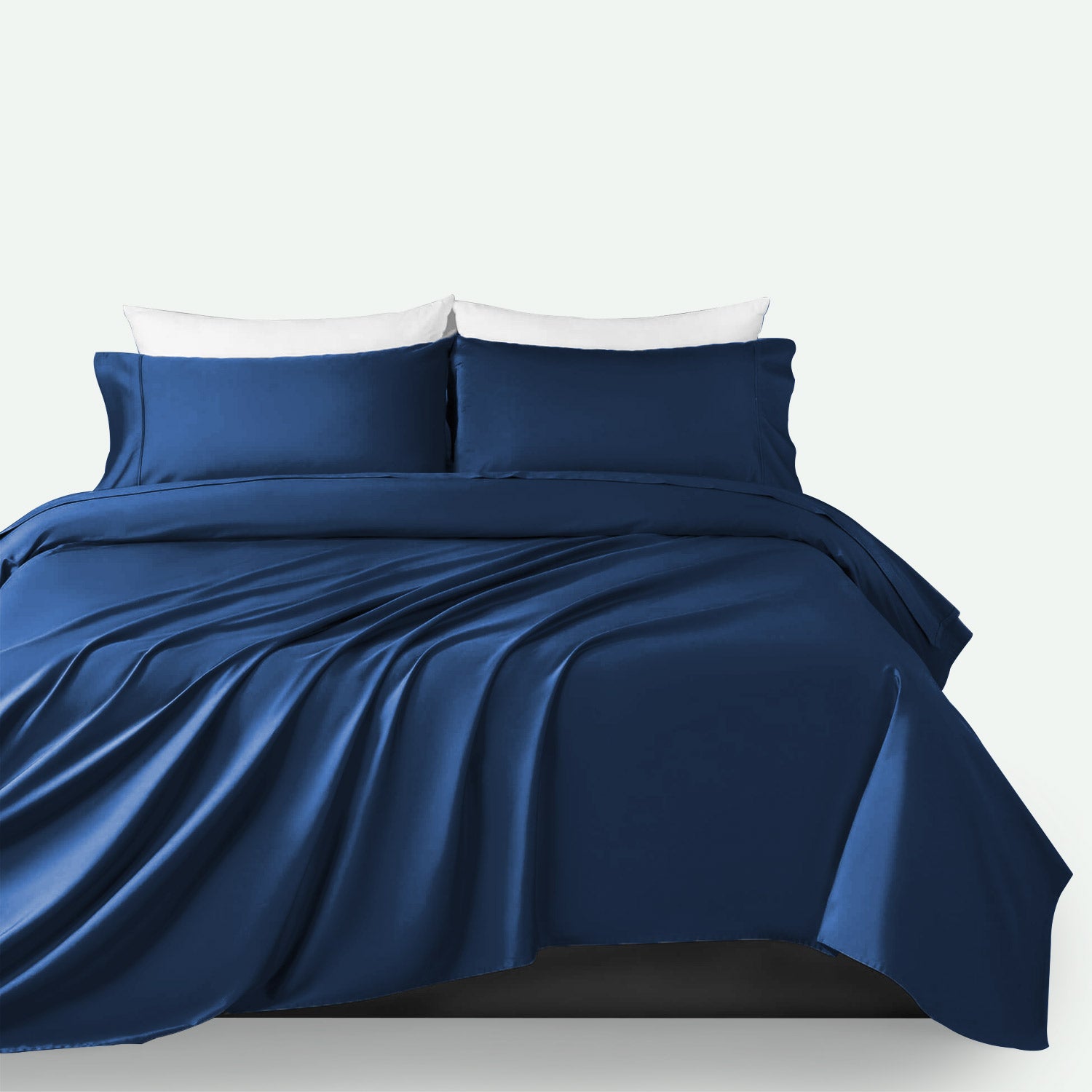 SONORO KATE Queen Sheet Set - Super Soft 1700 Thread Count Microfiber, 16" Deep Pocket, 4-Piece, Denim Blue