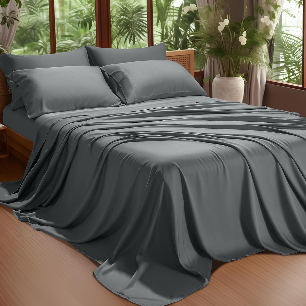 4/ 6 Pieces 100% Organic Cooling Bamboo Sheets