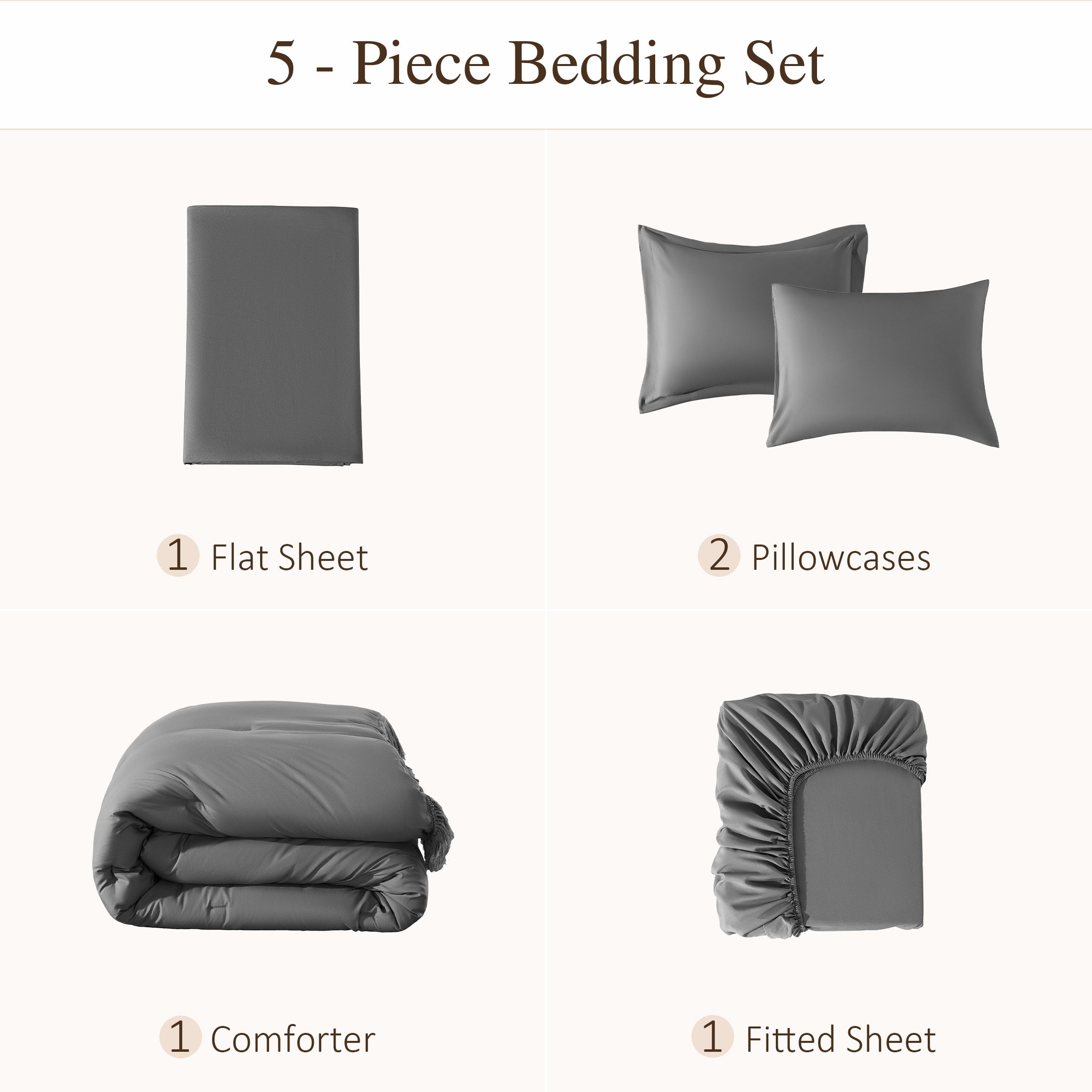 7 Pieces Tassels Boho Comforter Set