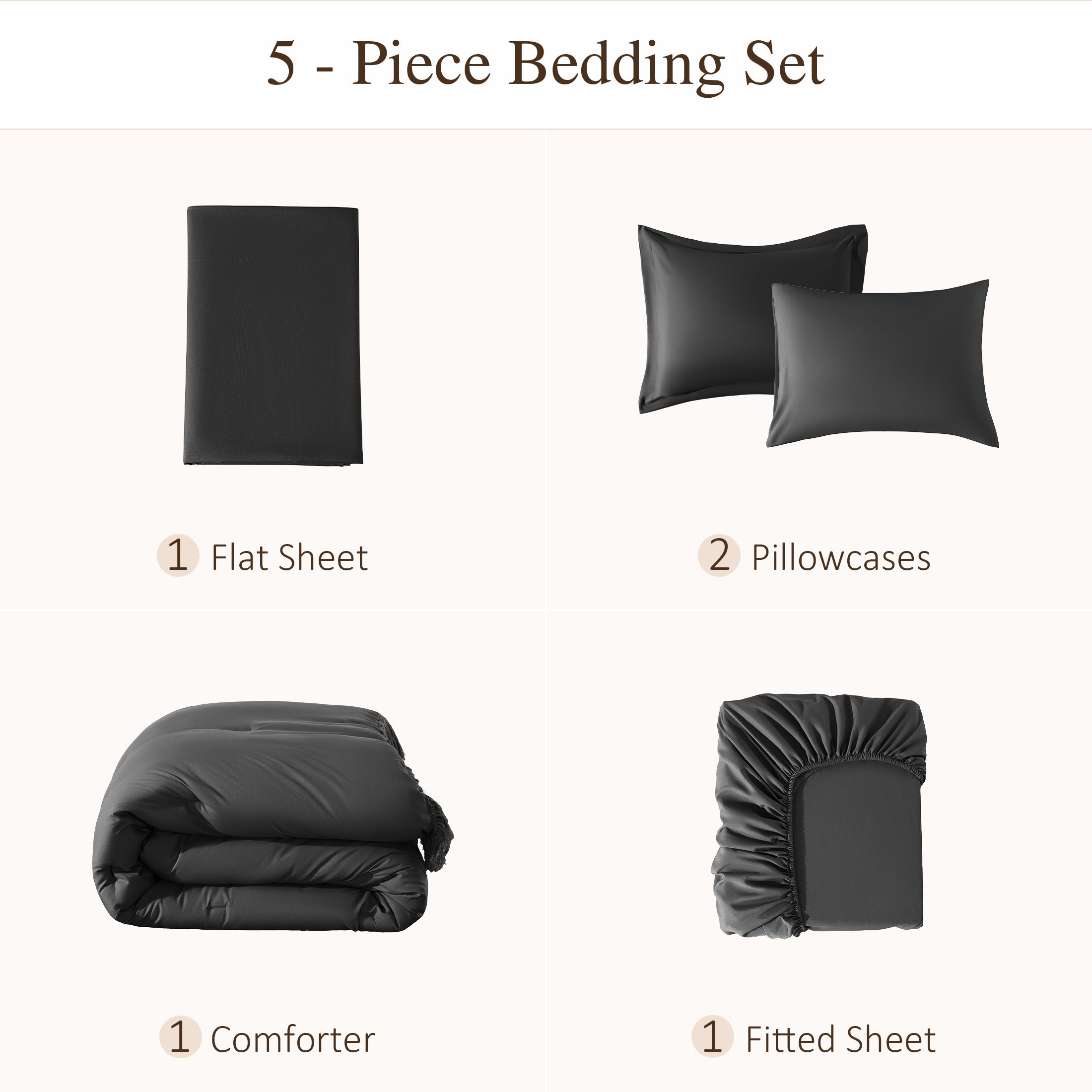 7 Pieces Tassels Boho Comforter Set
