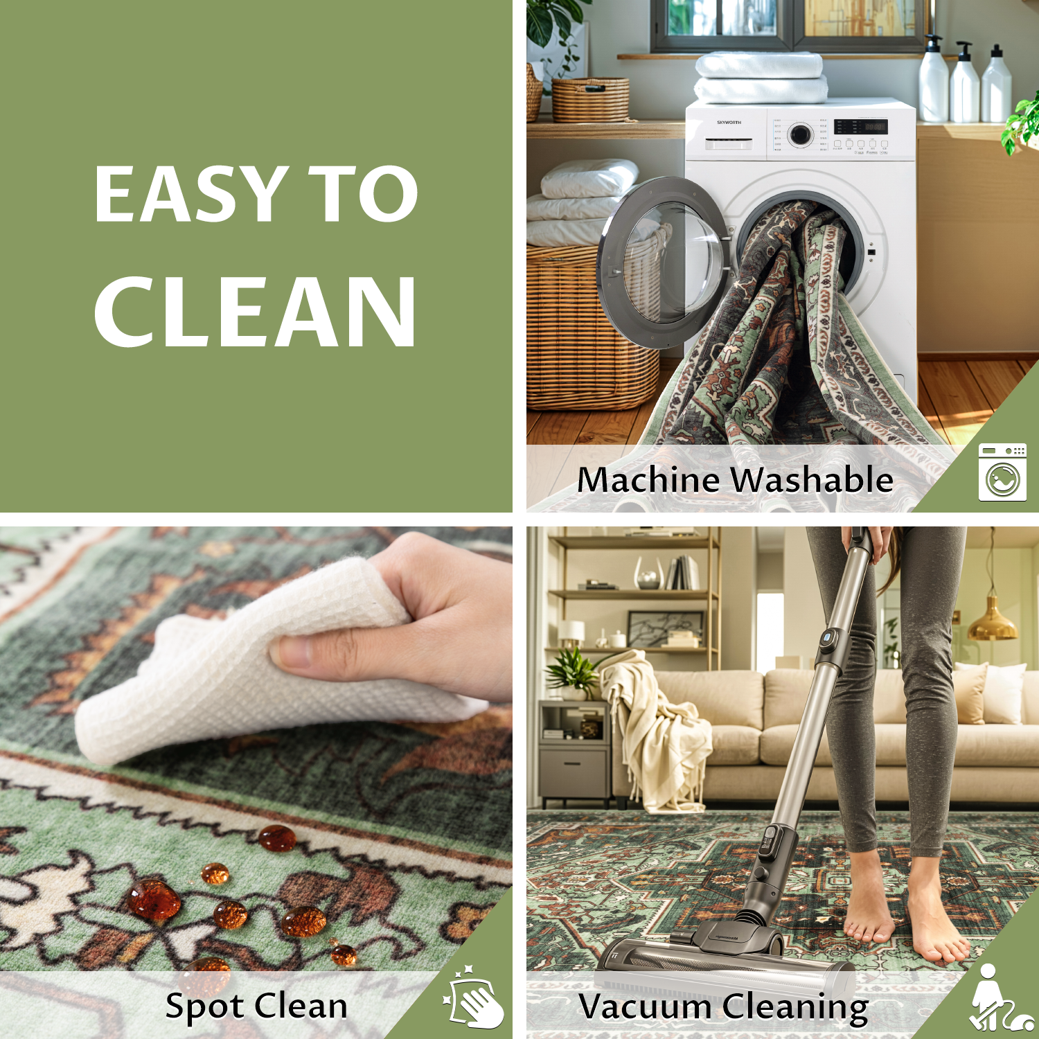 Neutral Vintage Absorbent Soft Rug