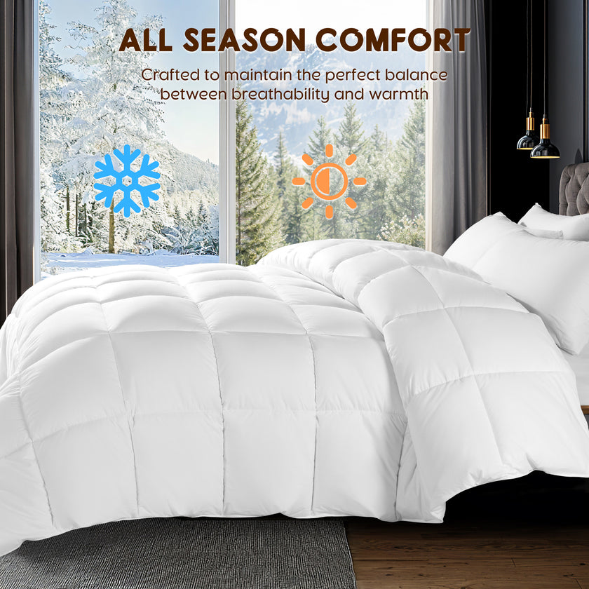 Down Feather Comforter Duvet Insert with Cotton Cover