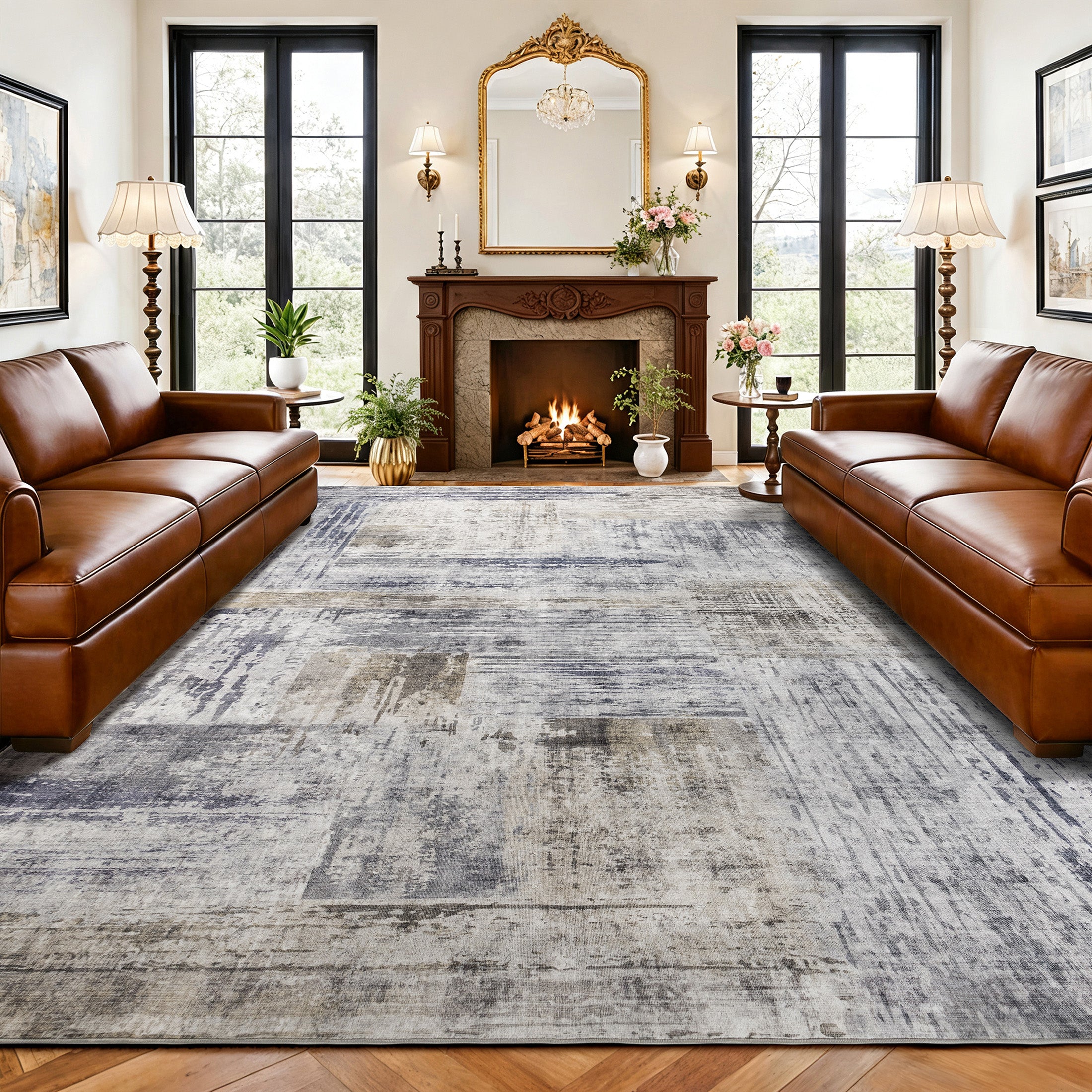 Oriental Vintage Non Slip Area Rug