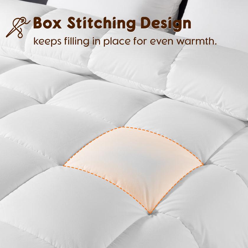 Down Feather Comforter Duvet Insert with Cotton Cover