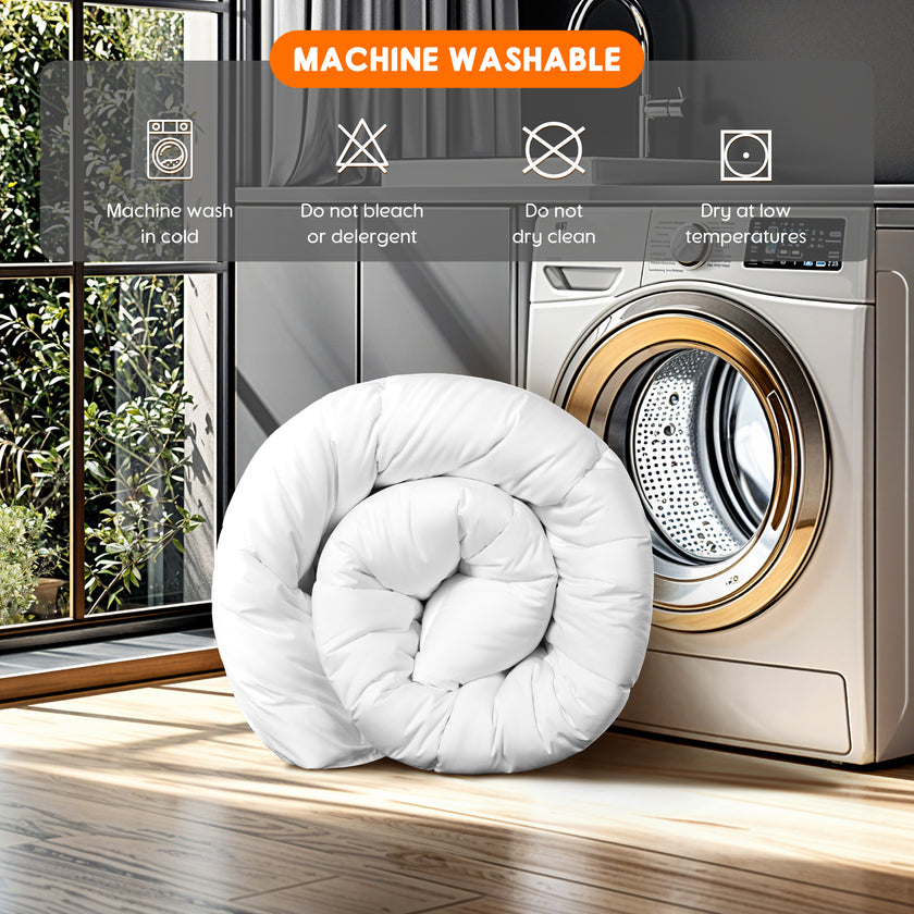 Down Feather Comforter Duvet Insert with Cotton Cover