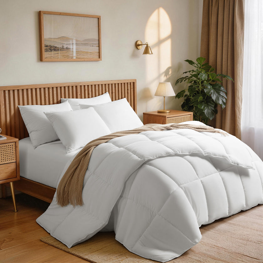 Down Alternative Comforter – All Season Quilted Microfiber, Soft Lightweight Bedding