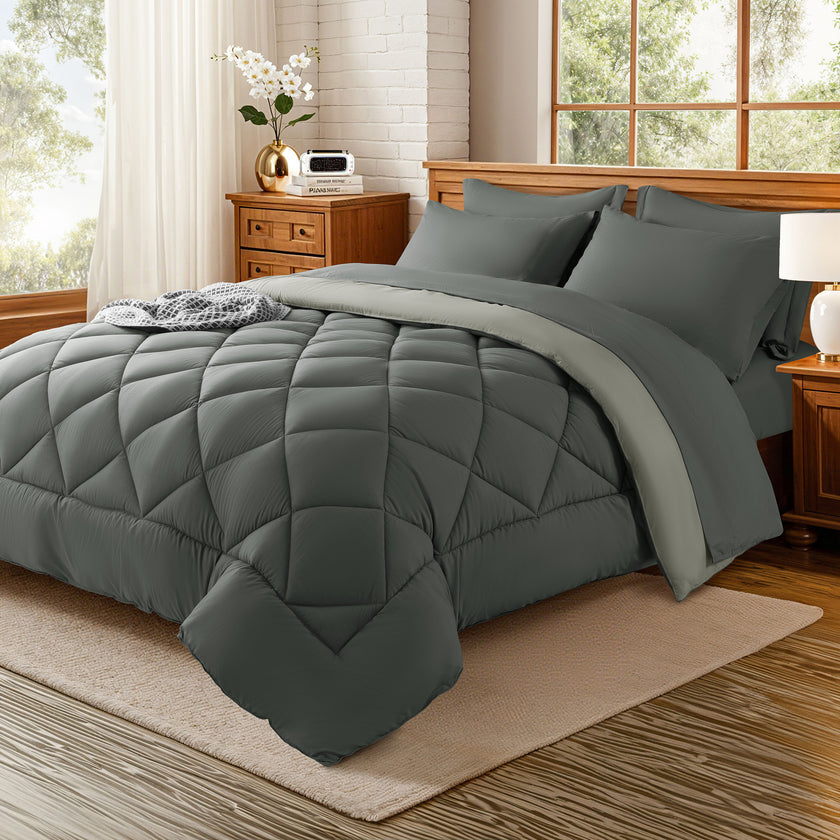 5/7 pieces microfiber comforter set