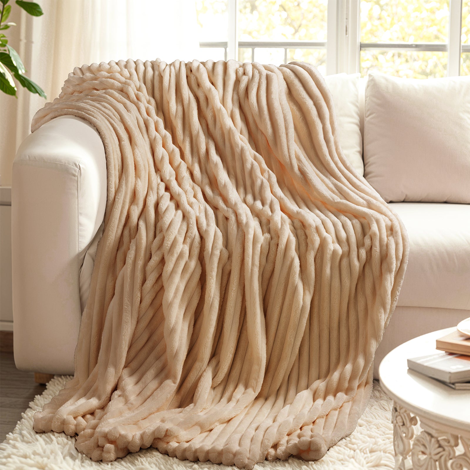 Thickened Striped Flannel Blanket