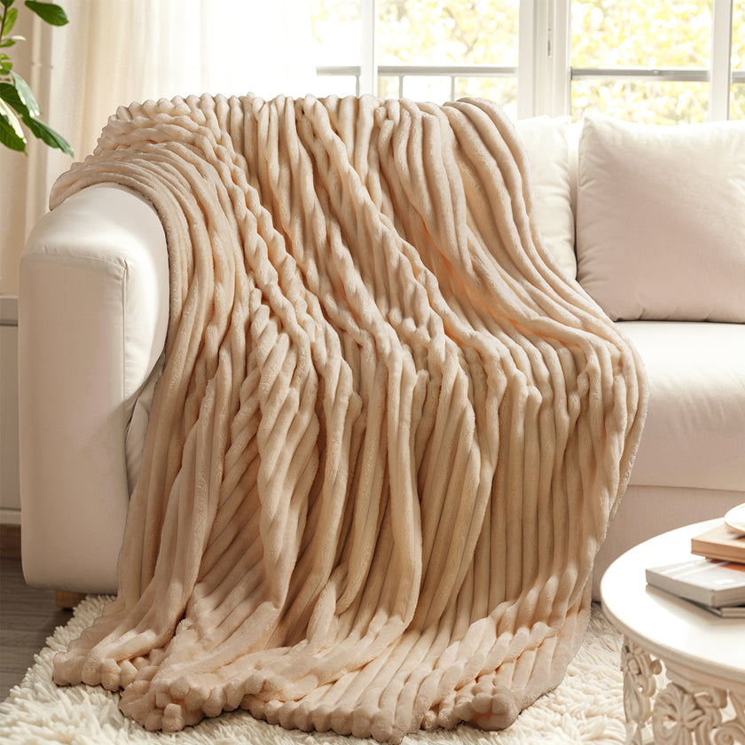 Thickened Striped Flannel Blanket
