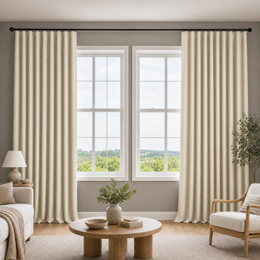 Linen Blend Full Blackout Curtains