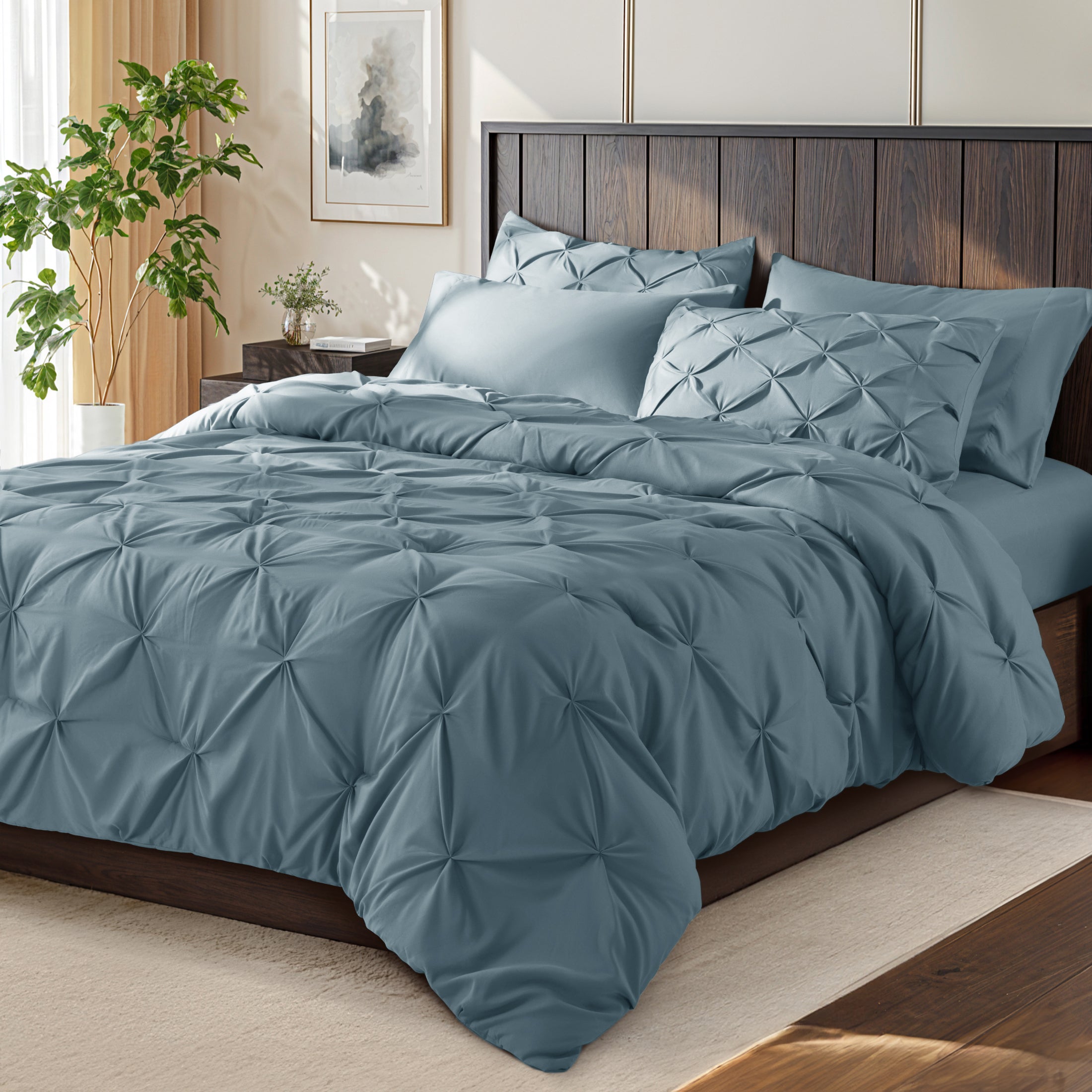 7 pieces microfiber comforter set