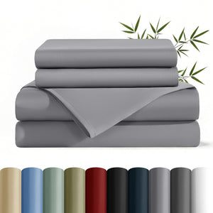 AiAngu 3/4 Pieces Bamboo Bed Sheet Set