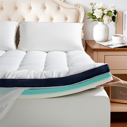 Dual Layer 4 Inch Memory Foam Mattress Topper