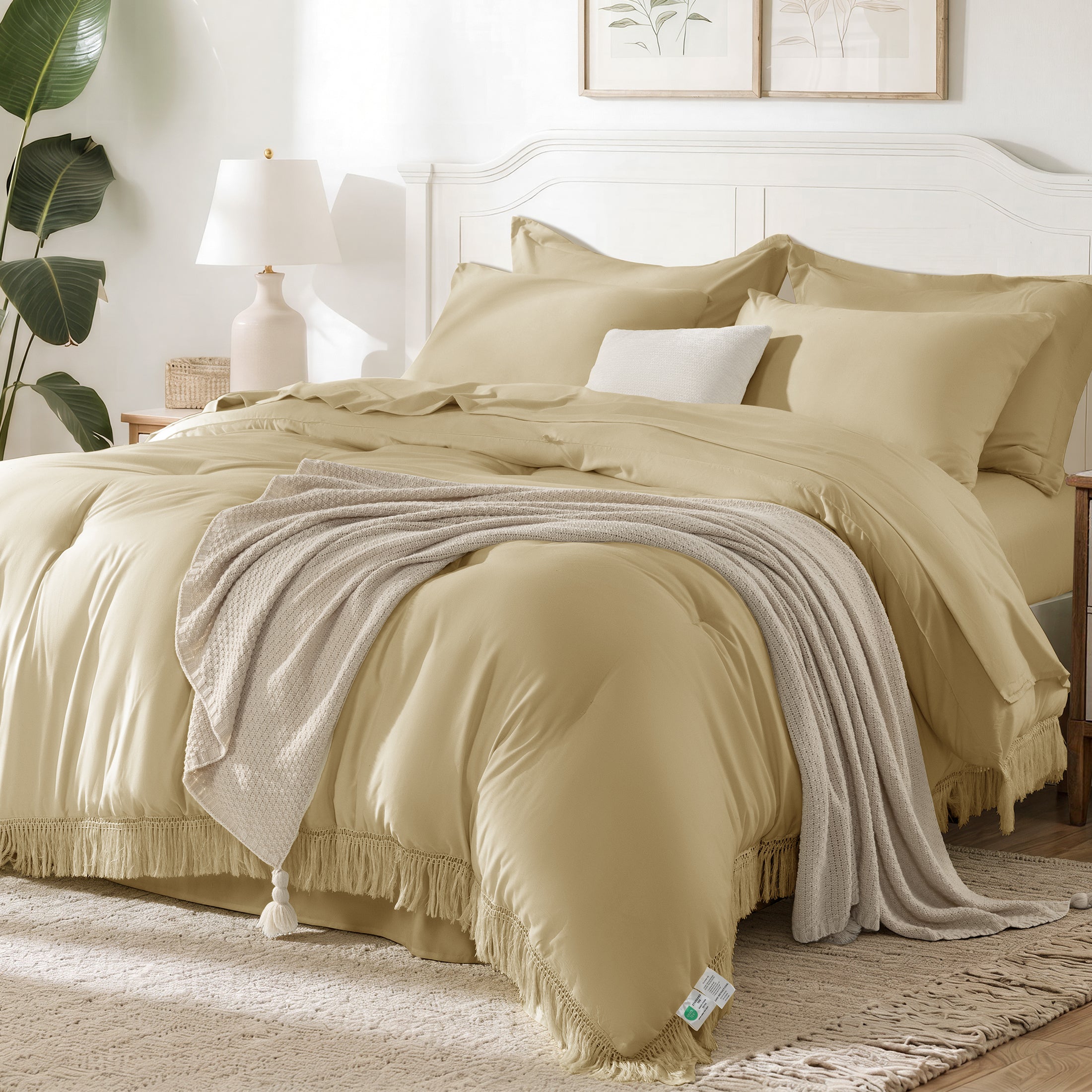 7 Pieces Tassels Boho Comforter Set