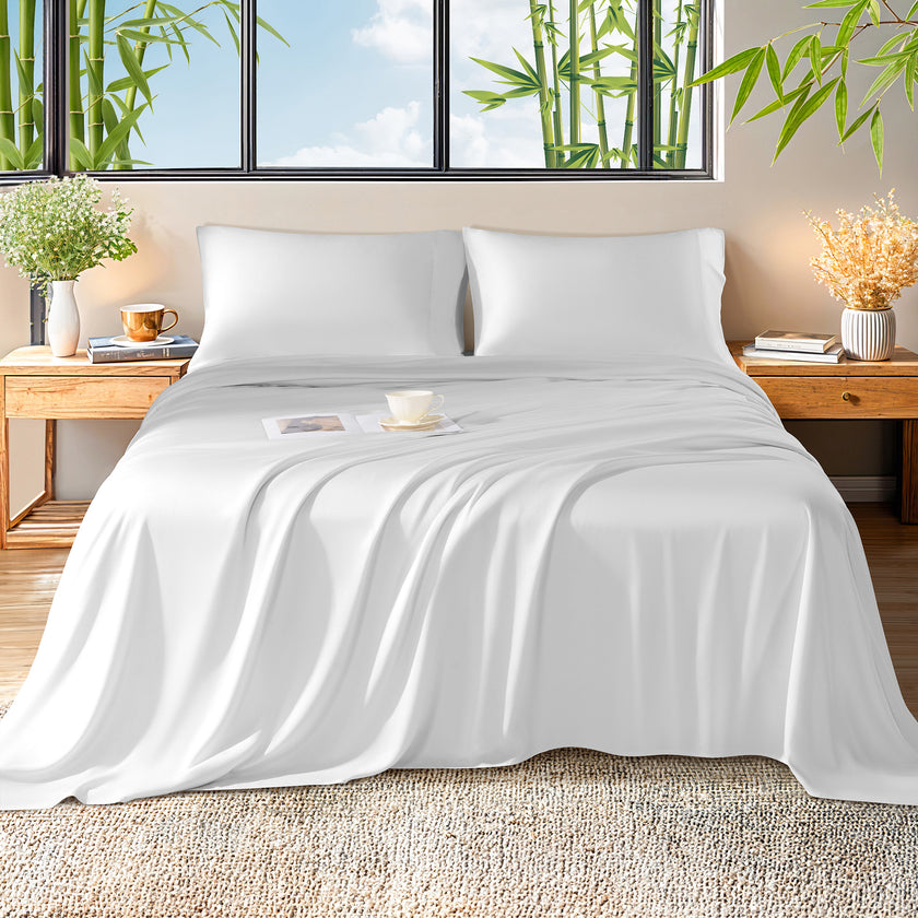 4/ 6 Pieces 100% Organic Cooling Bamboo Sheets