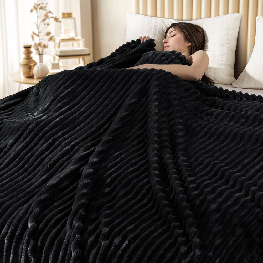 Thickened Striped Flannel Blanket