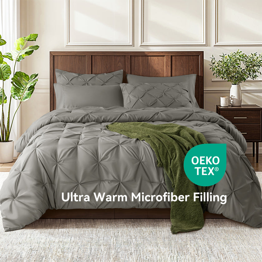 7 pieces microfiber comforter set