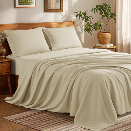 Microfiber 1800 TC Sheet Set - 4 Pieces New Size