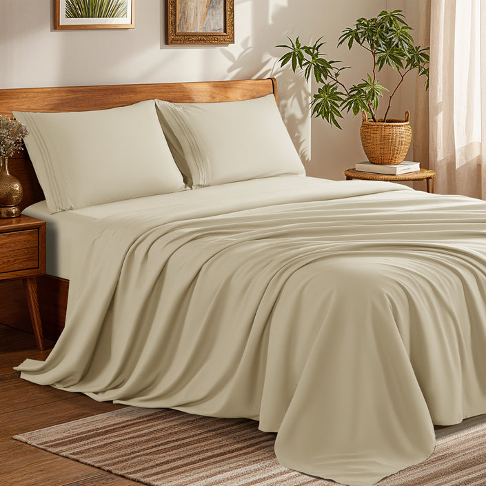 Microfiber 1800 TC Sheet Set - 4 Pieces New Size