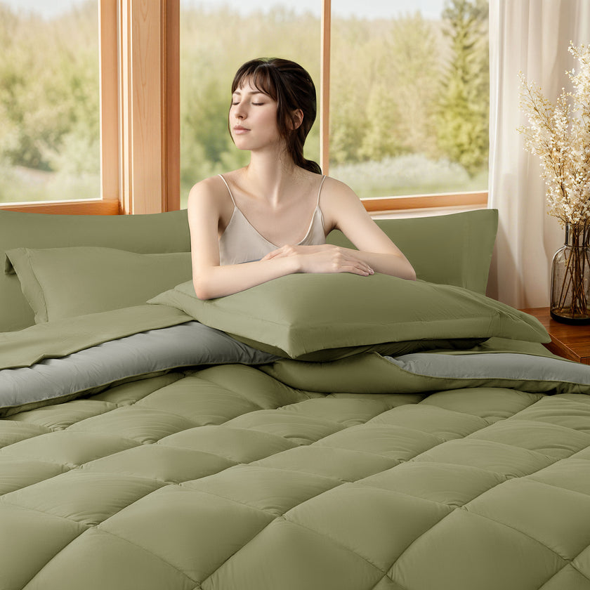 5/7 pieces microfiber comforter set