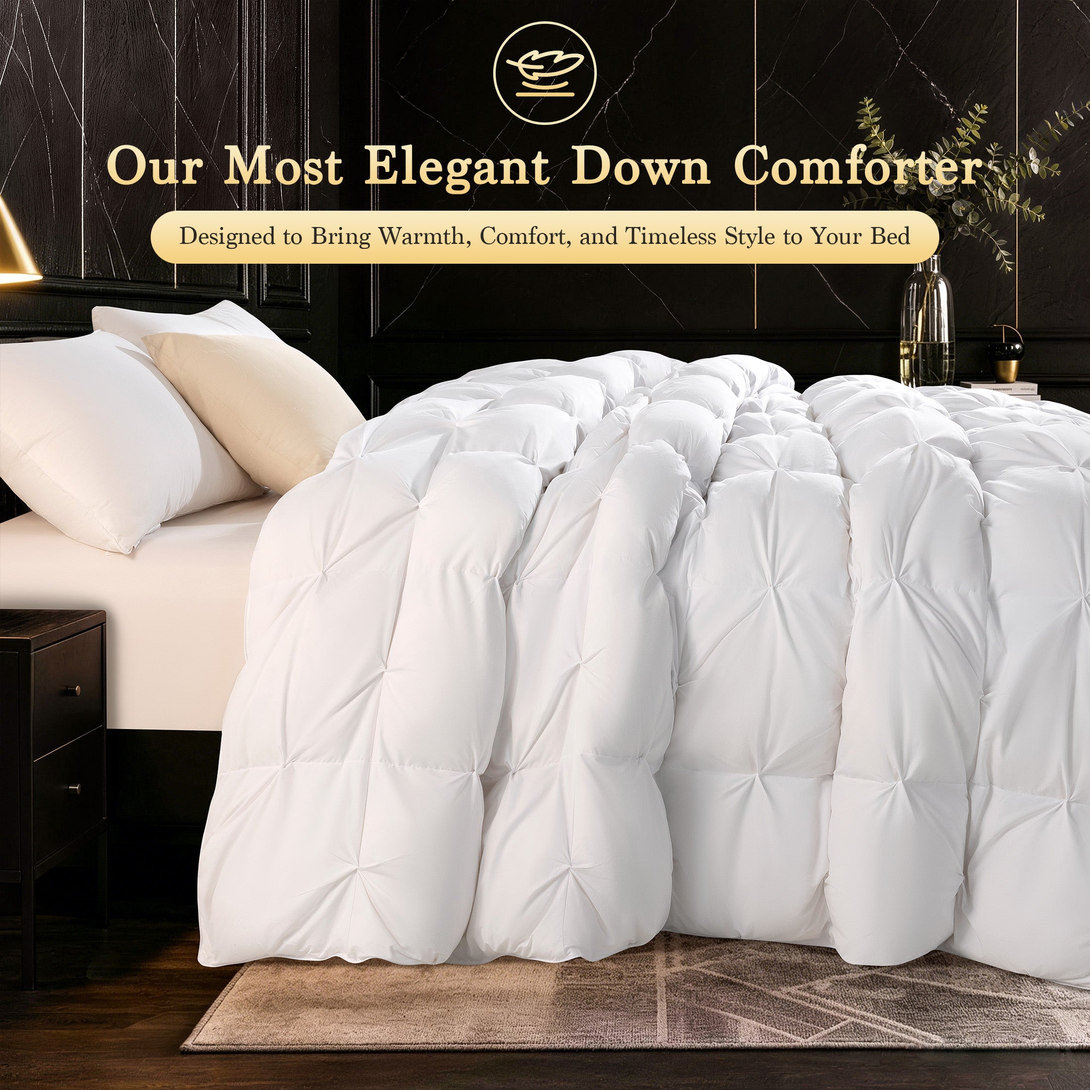 Pinch Pleat Feather Down Comforter