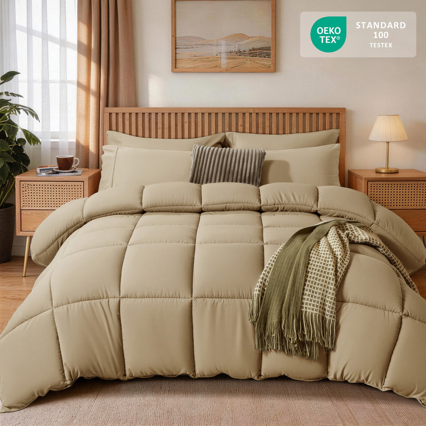Down Alternative Comforter – All Season Quilted Microfiber, Soft Lightweight Bedding