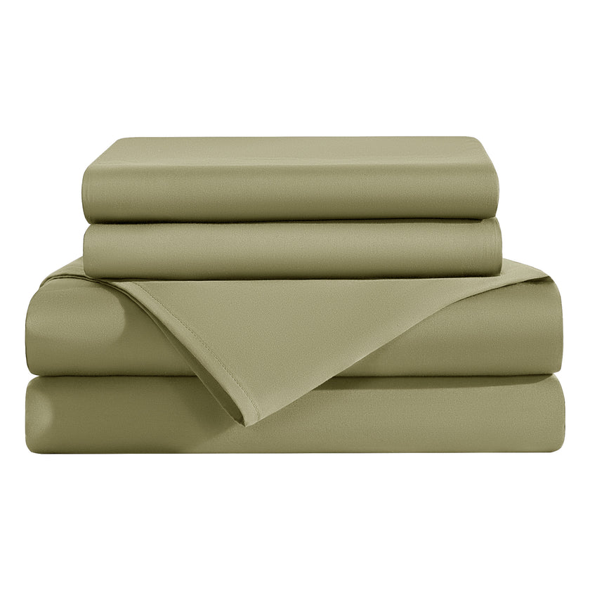 AiAngu 3/4 Pieces Bamboo Bed Sheet Set