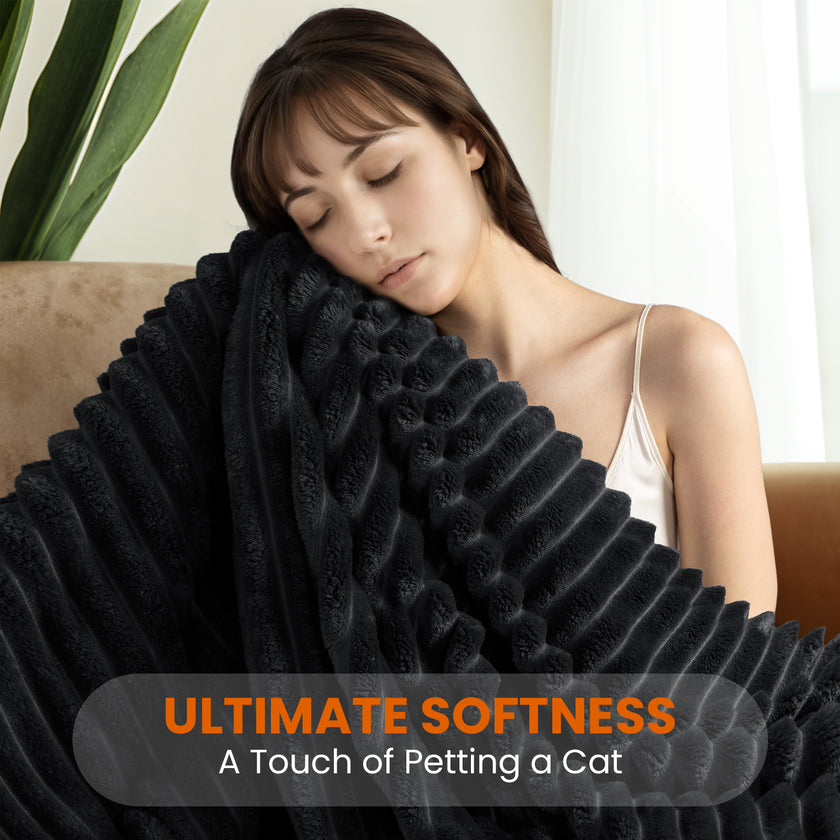 Thickened Striped Flannel Blanket