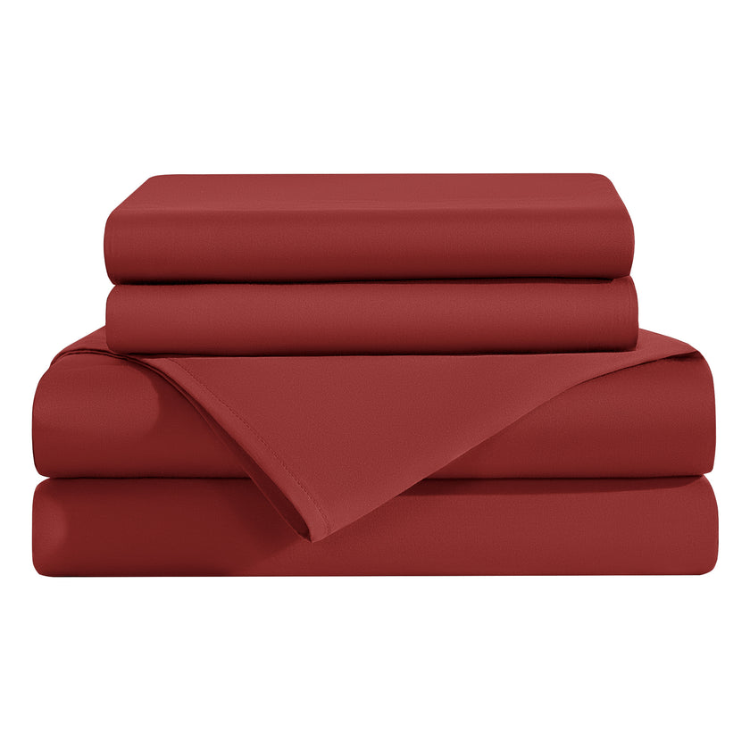 AiAngu 3/4 Pieces Bamboo Bed Sheet Set