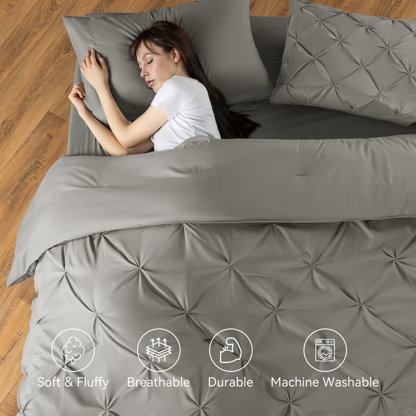 7 pieces microfiber comforter set