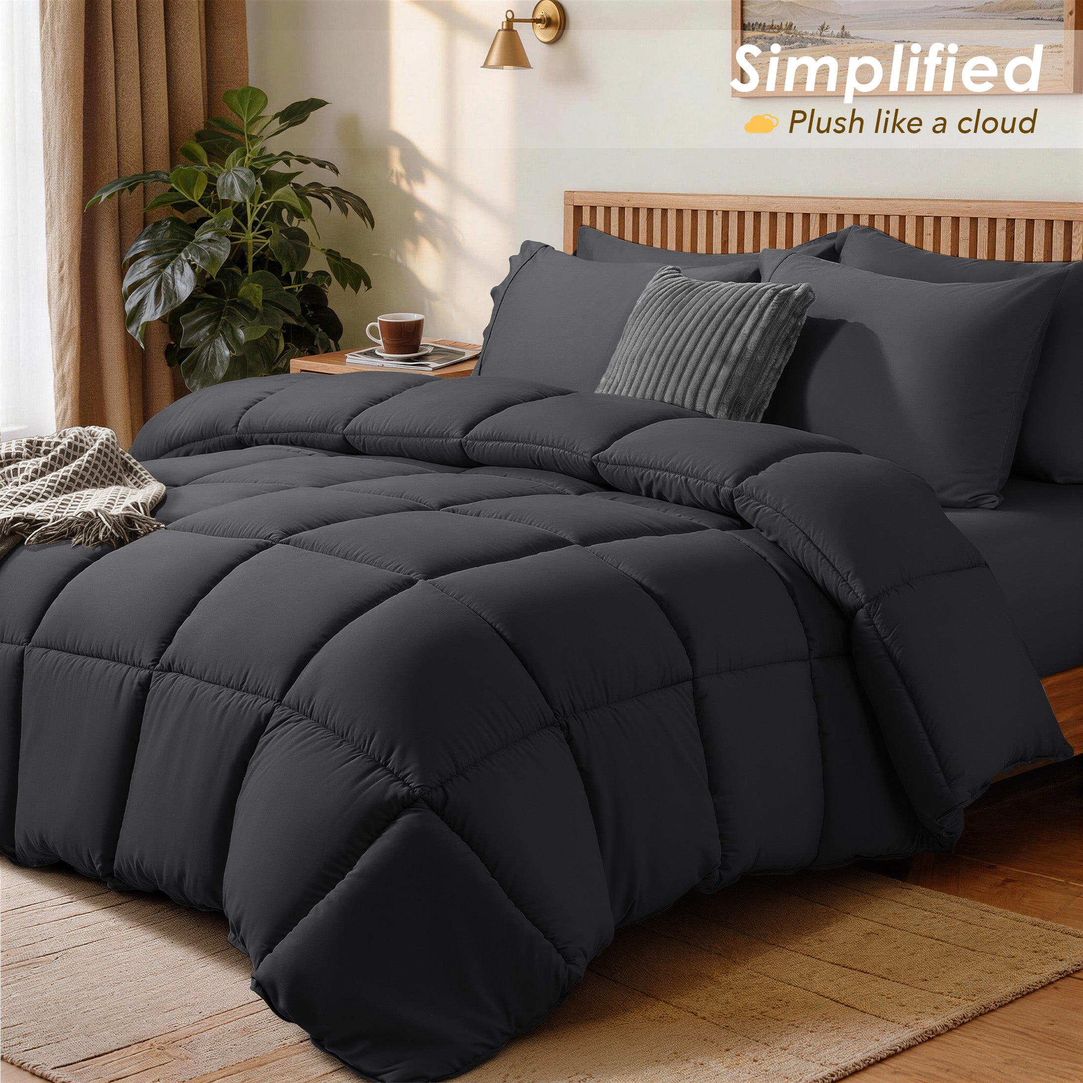 Down Alternative Comforter – All Season Quilted Microfiber, Soft Lightweight Bedding