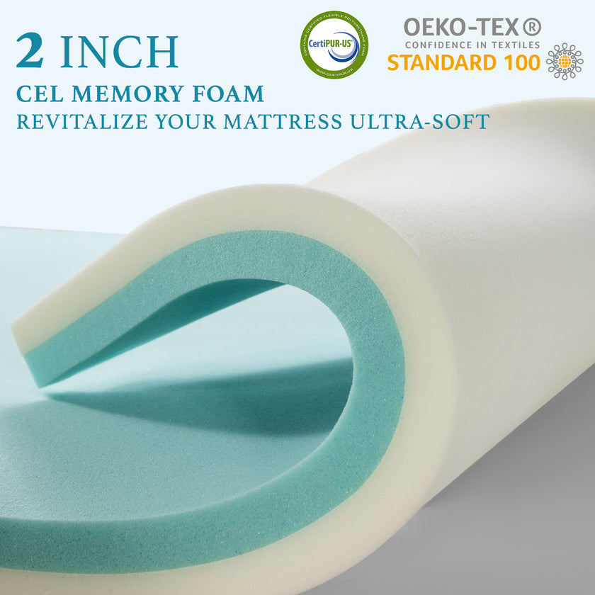 Dual Layer 4 Inch Memory Foam Mattress Topper