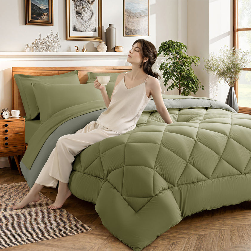 5/7 pieces microfiber comforter set