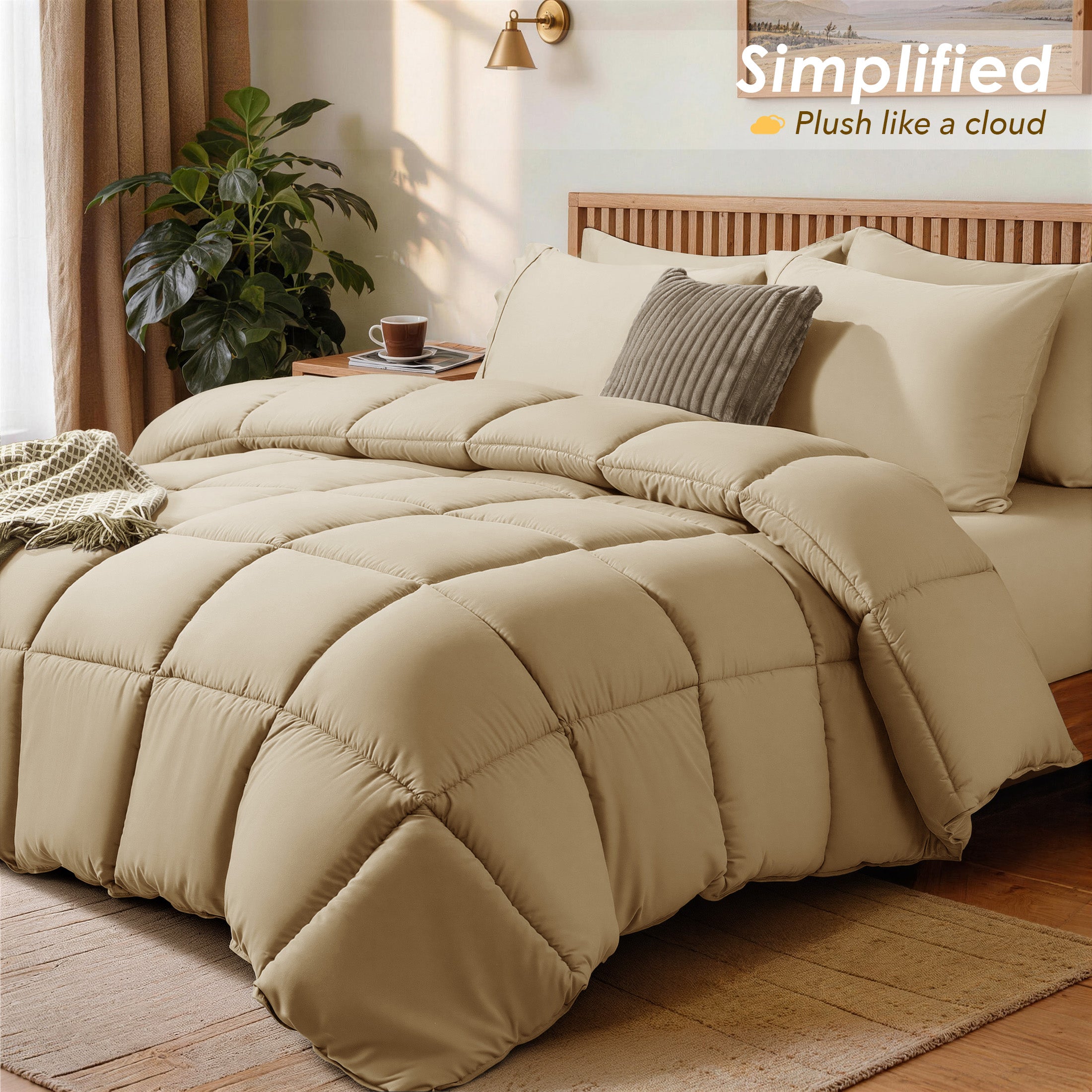 Down Alternative Comforter – All Season Quilted Microfiber, Soft Lightweight Bedding