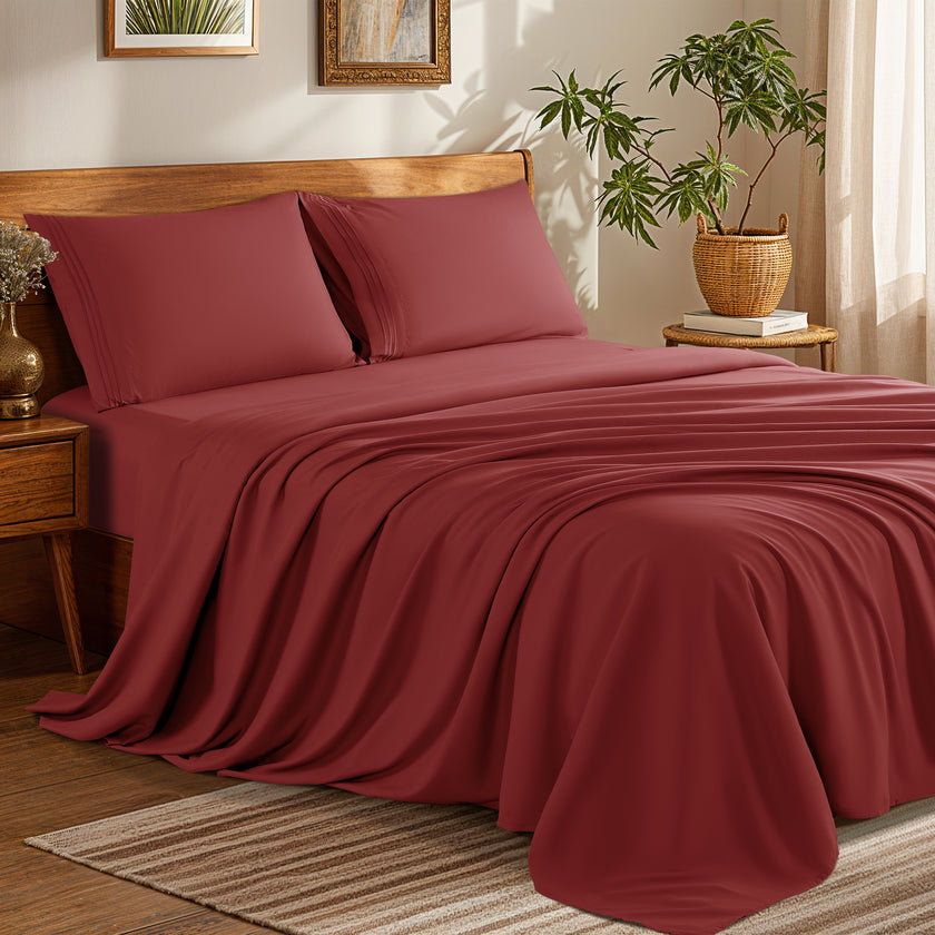Microfiber 1800 TC Sheet Set - 4 Pieces New Color