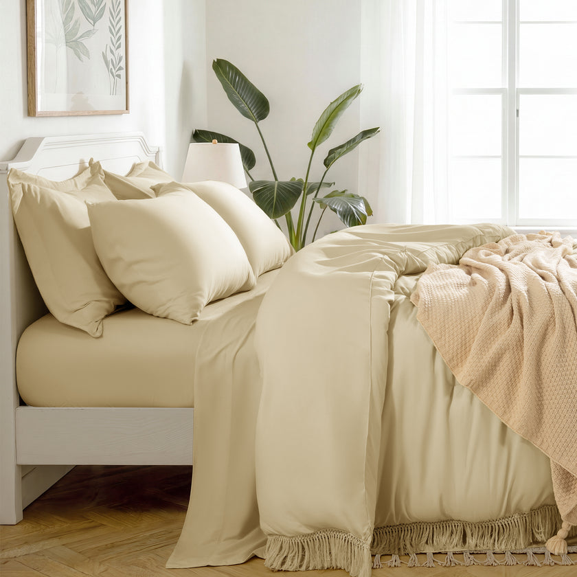 7 Pieces Tassels Boho Comforter Set