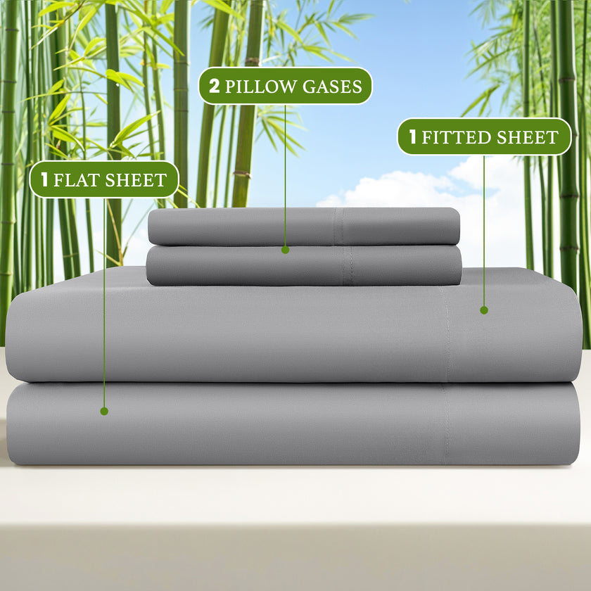4/ 6 Pieces 100% Organic Cooling Bamboo Sheets