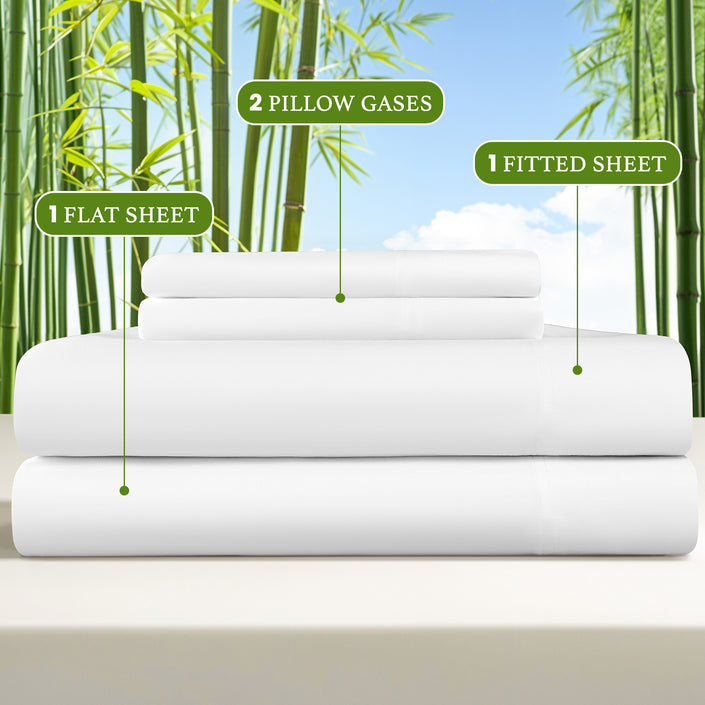 4/ 6 Pieces 100% Organic Cooling Bamboo Sheets
