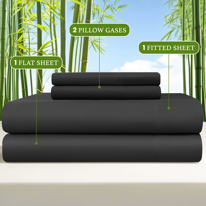 4/ 6 Pieces 100% Organic Cooling Bamboo Sheets