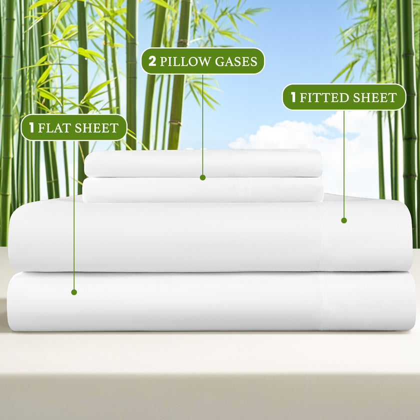 4/ 6 Pieces 100% Organic Cooling Bamboo Sheets