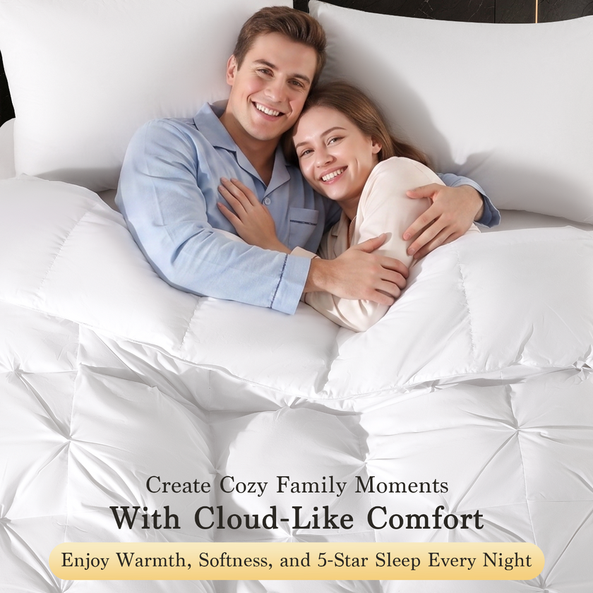 Pinch Pleat Feather Down Comforter