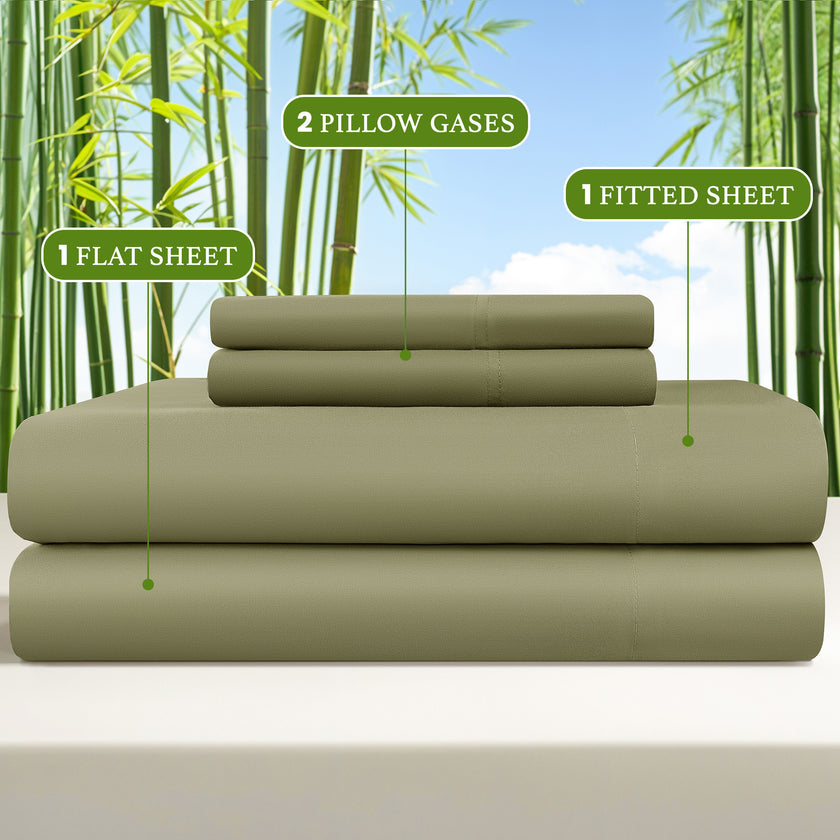 4/ 6 Pieces 100% Organic Cooling Bamboo Sheets