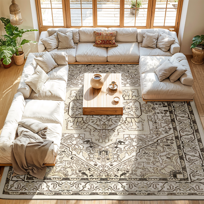 Neutral Vintage Absorbent Soft Rug