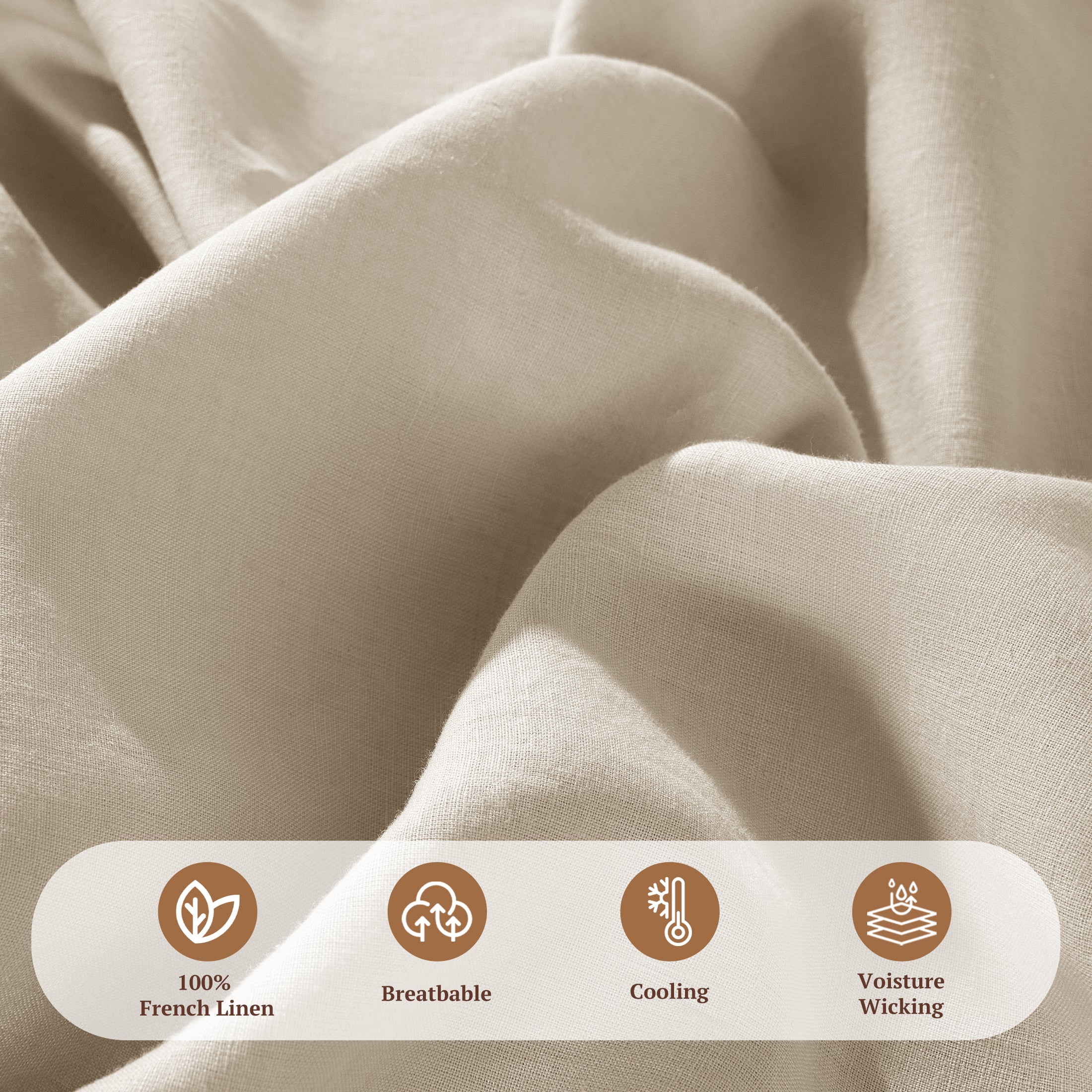 Linen bed sheet set