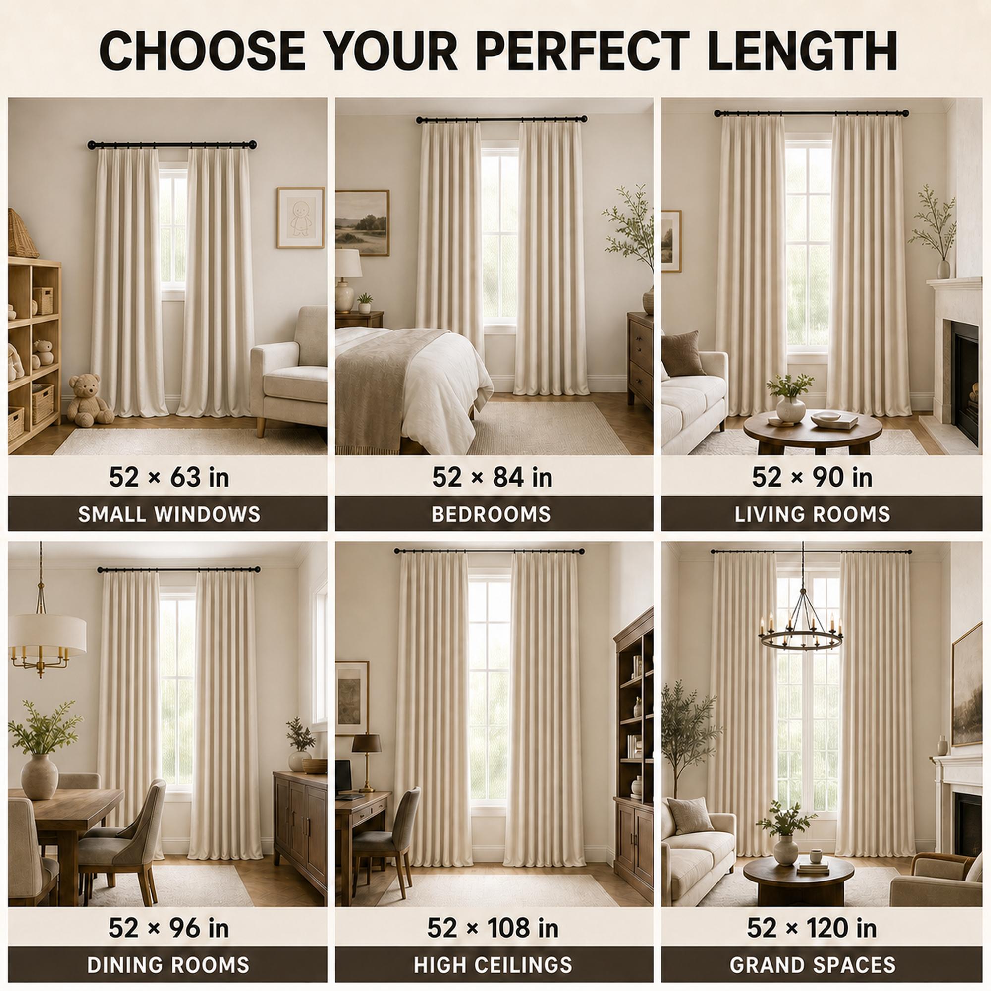 Linen Blend Full Blackout Curtains
