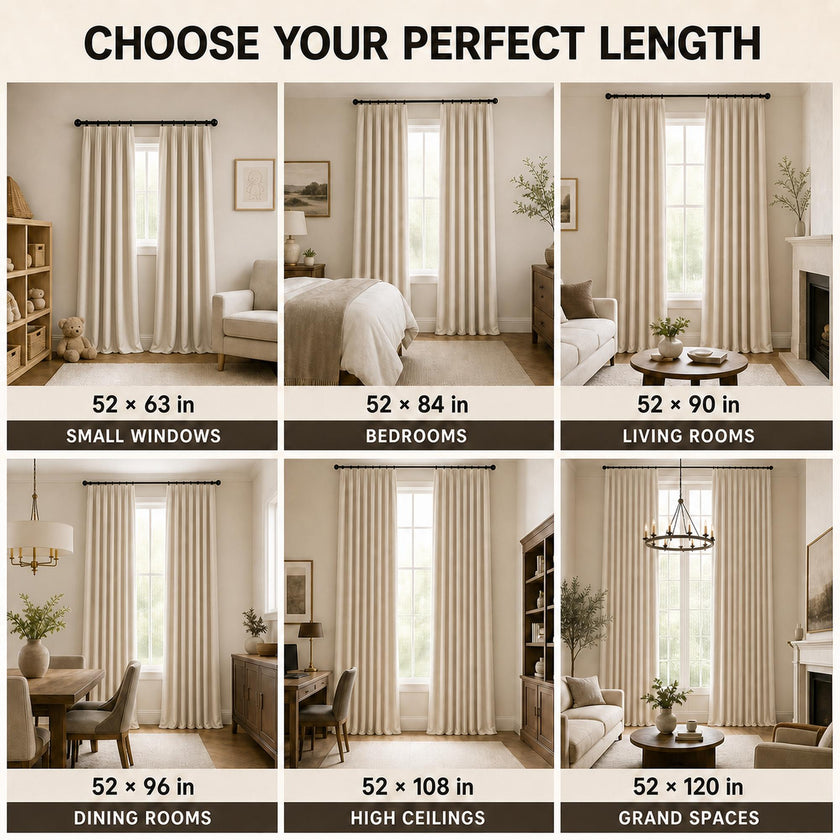 Linen Blend Full Blackout Curtains